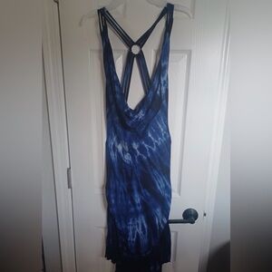 Blue Tie-Dye Women's Dress Calikind